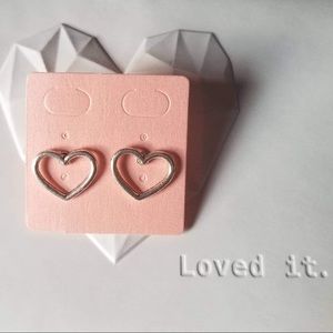 Silver Tone Hollow Heart Earring